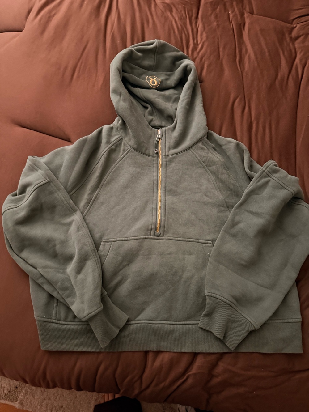 lululemon athletica Olive Green Half-Zip Hoodie
